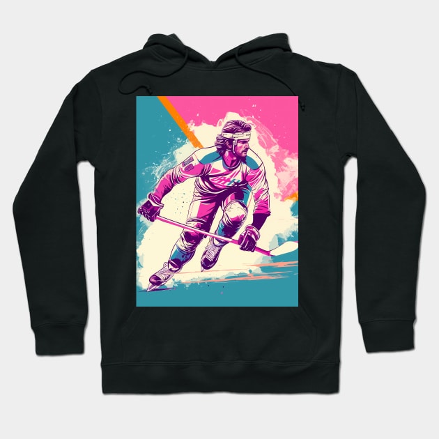 Retro Hockey Hoodie by Hollywood Tees